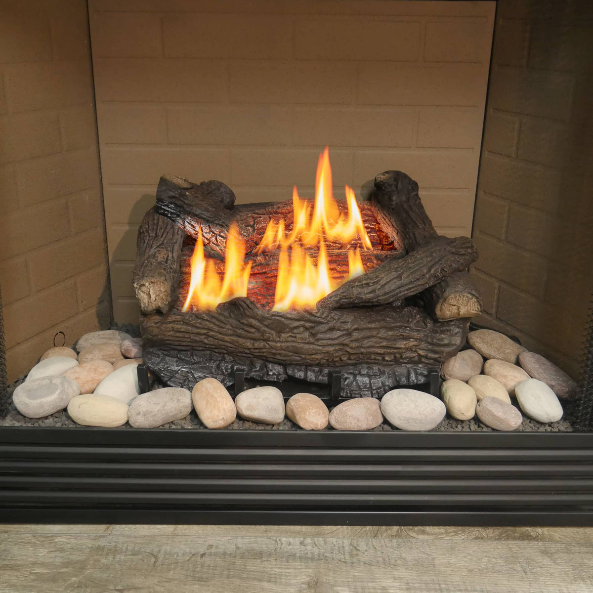 Sandstone Ceramic 3-Piece Fiber Brick Panel for 450 Series Outdoor  Fireplace Insert
